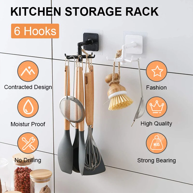 (4pcs )Rotating Folding Hook 360 degree Cabinet Hooks Self-Adhesive 180 degree Vertical Flip Hook for Home Kitchen Bathroom