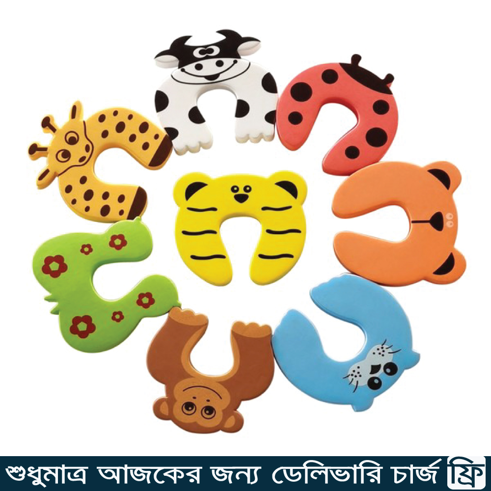 ৬ পিস চাইল্ড সেফটি ডোর স্টপার সেট – বেবি ফিঙ্গার প্রোটেক্টর, অ্যান্টি-স্ল্যাম ডোর গার্ড