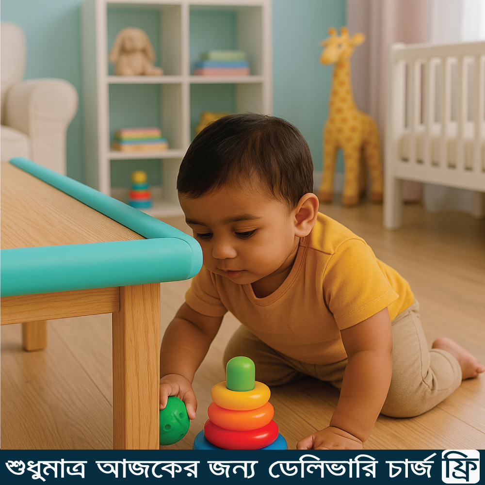 ১ পিস বাচ্চার নিরাপত্তার জন্য টেবিল ও ফার্নিচার সেফটি গার্ড (প্রতিটি ৬.৬ ফুট) – ফ্রি ডাবল সাইড টেপ